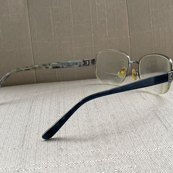 Liz Claiborne Men Eyeglasses Frame Navy Blue/Gunmetal Half Rim Glasses 53[]18 - Picture 7 of 12